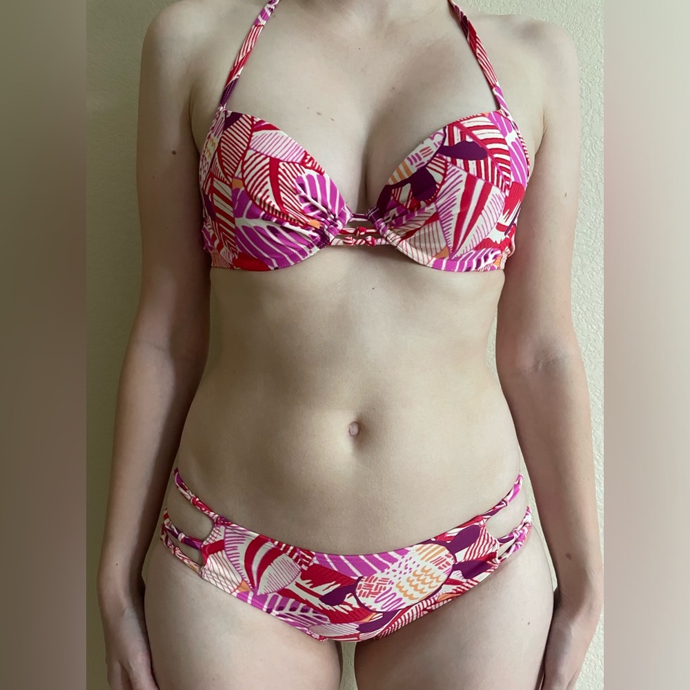 Aerie | Pink and Orange tropical bikini